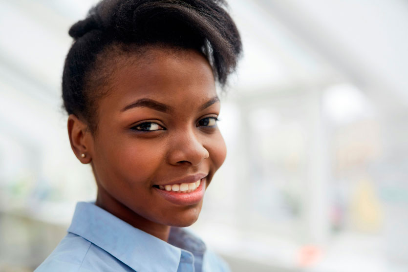 black woman smiling